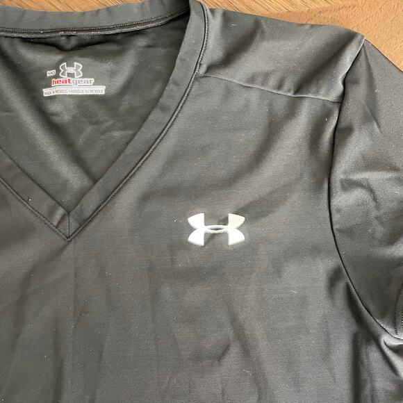 Under Armour Short Sleeve Heat Gear Compression Shirt Women Medium Black Gym - Picture 4 of 7